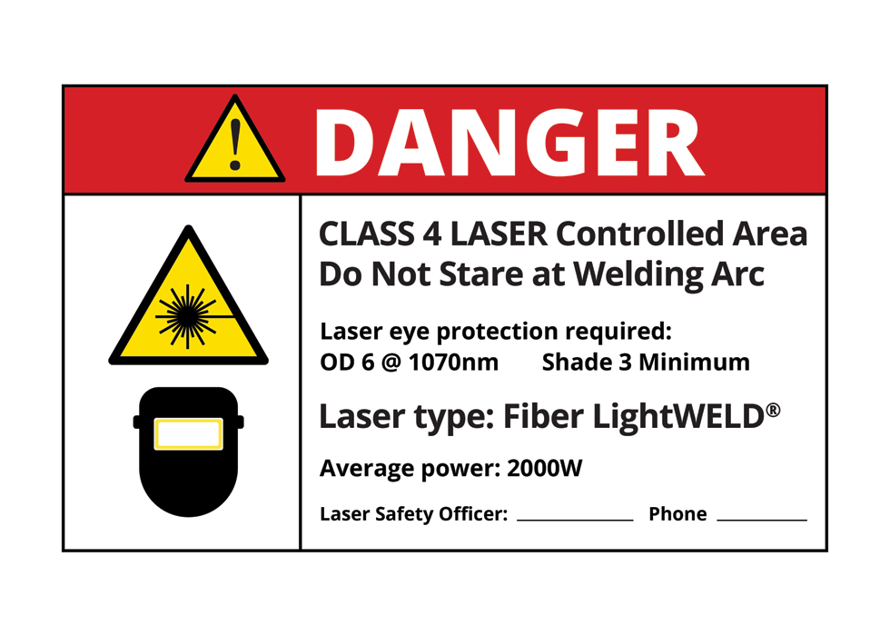 Panneau de sécurité pour le soudage au laser